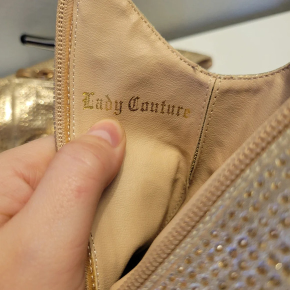 Nordstrom Lady Couture Lucky Rhinestone Metallic Stiletto Bootie - Picture 9 of 11